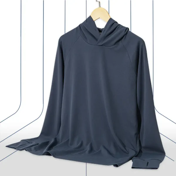 Autumn new men's hooded sweatshirt running sports fitness clothes breathable casual long-sleeved T-shirt - Image 4