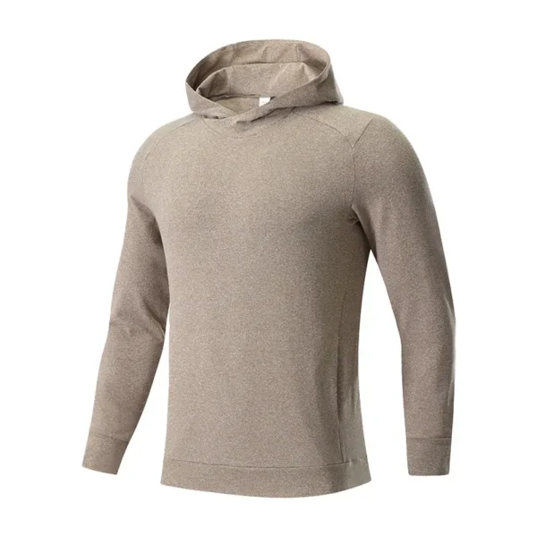 New autumn and winter outdoor sports hooded plus fleece sweatshirt men's pullover long sleeve fitness warm breathable training jacket - Image 4