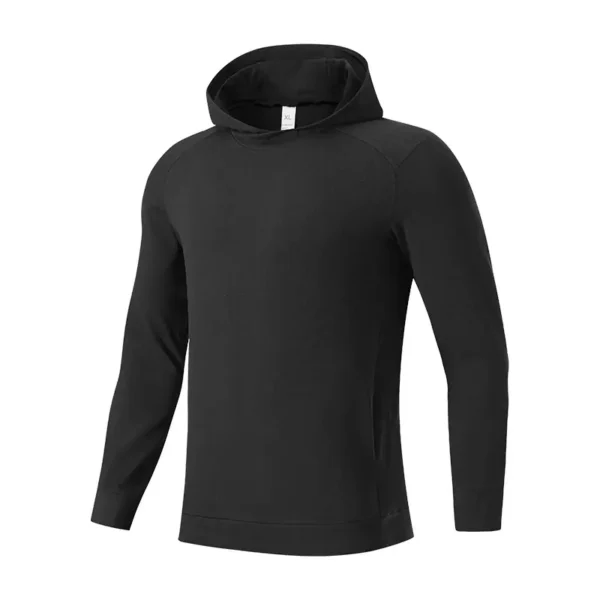 New autumn and winter outdoor sports hooded plus fleece sweatshirt men's pullover long sleeve fitness warm breathable training jacket - Image 6