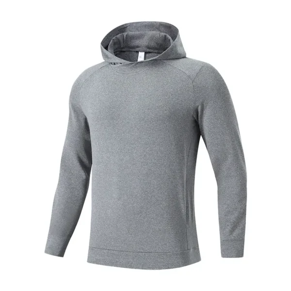 New autumn and winter outdoor sports hooded plus fleece sweatshirt men's pullover long sleeve fitness warm breathable training jacket - Image 5