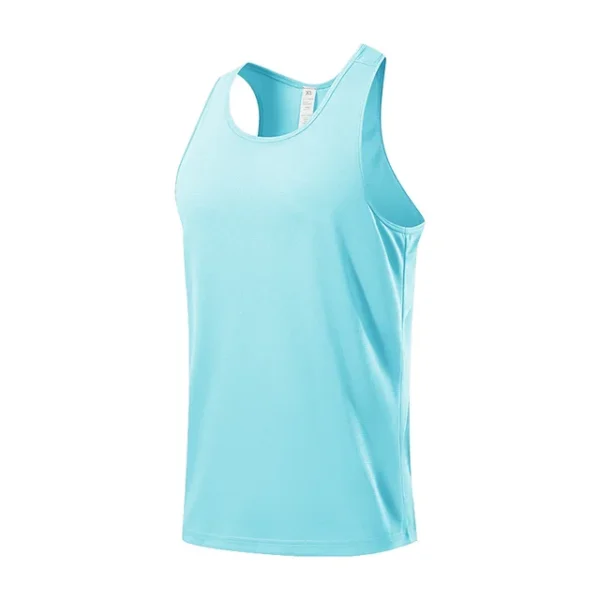 2Pcs Stretch Mesh Racerback Vest Men 2023 Summer New Sports Fitness Gym Running Training Vest Sweat Wicking Casual Pullover Tops - Image 2
