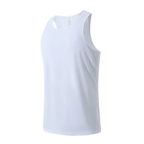2Pcs Stretch Mesh Racerback Vest Men 2023 Summer New Sports Fitness Gym Running Training Vest Sweat Wicking Casual Pullover Tops - Image 7