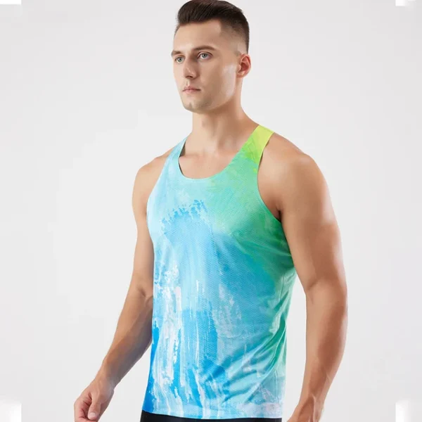 Marathon Running Vest Men Summer Sleeveless Tees Loose Exercise Quick-dry Breathable Tops Fitness Waistcoat Athletics Tracksuit - Image 5