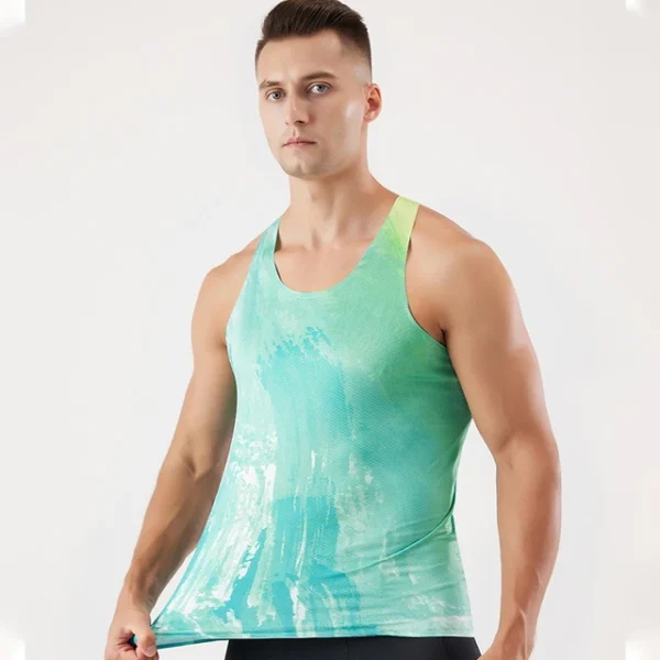 Marathon Running Vest Men Summer Sleeveless Tees Loose Exercise Quick-dry Breathable Tops Fitness Waistcoat Athletics Tracksuit - Image 2